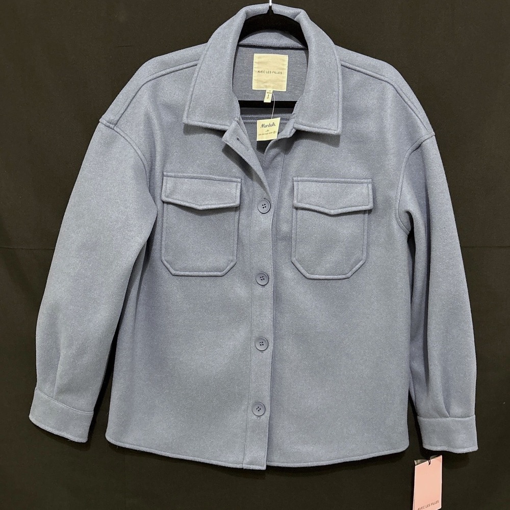 Avec Les Filles M Blue Shacket Chore Jacket Gorpcore Granola Normcore
